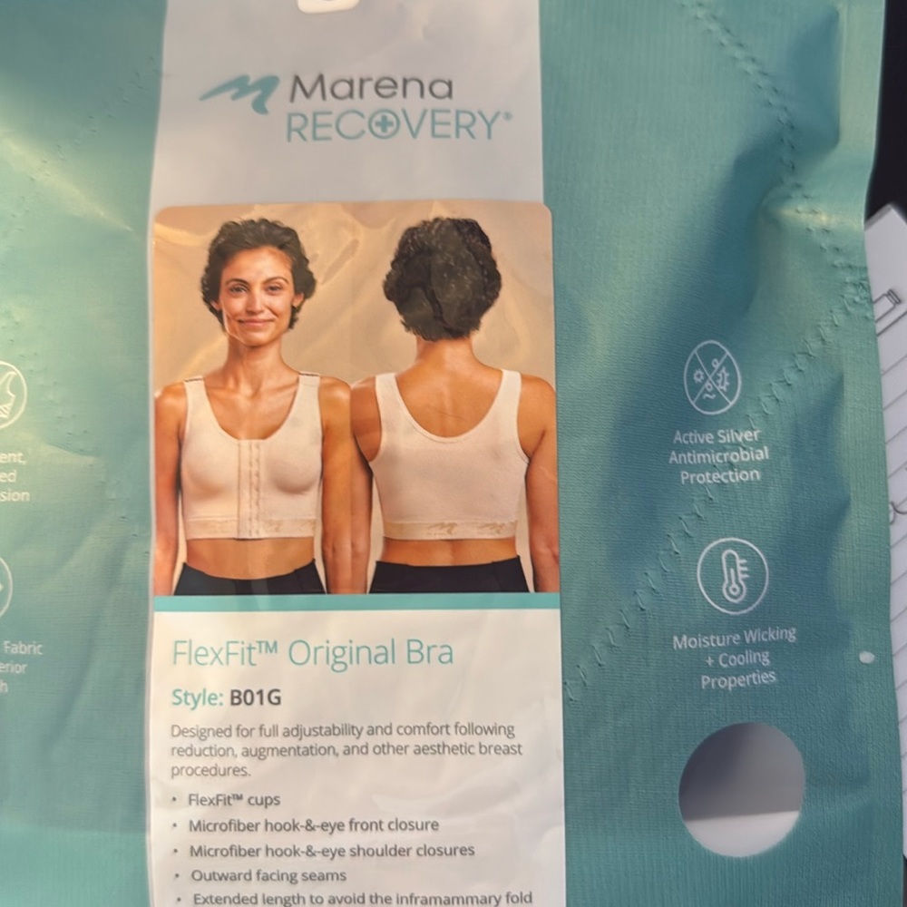 Marena recovery bra. Worn once. Black. 36 B/C
